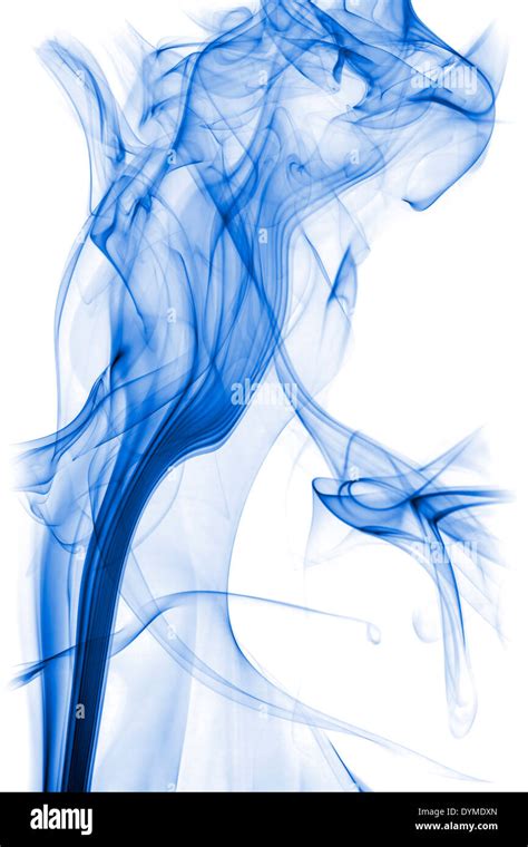 Abstract Blue Smoke Isolated On White Background Stock Photo Alamy