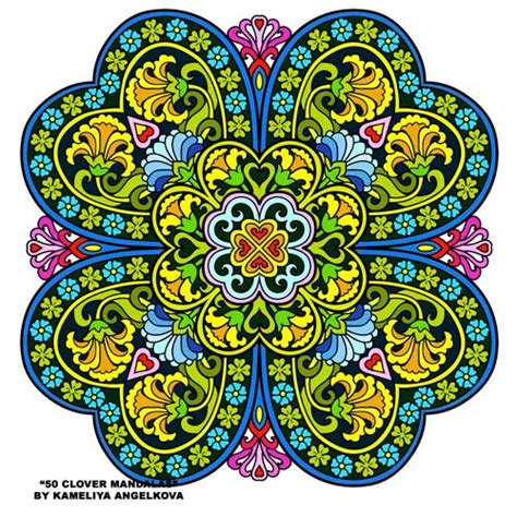 From The Book “50 Clover Mandalas An Artistic Unique And