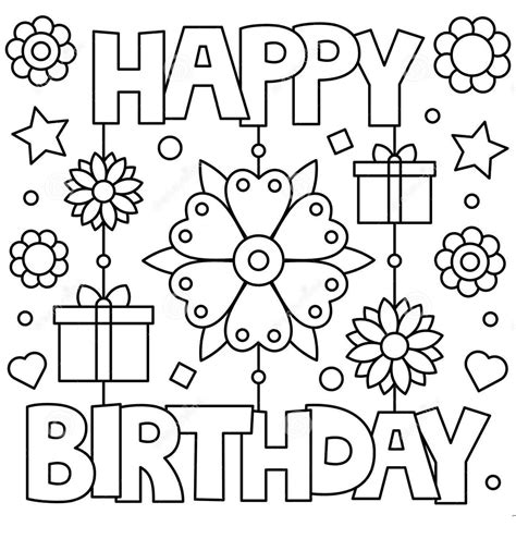 Free Printable Happy Birthday Coloring Pages Happy Birthday Card