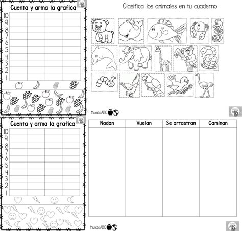 Excelente Material Cuenta Y Arma La Gráfica Y Clasificación De Animales