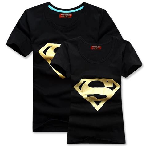 sexy superhero t shirts women and men cotton hot stamping superman leisure short sleeves round