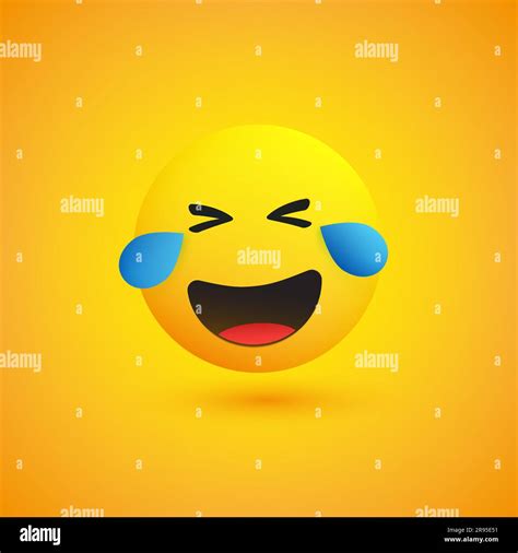Face With Tears Of Joy Laughing Crying Emoticon On Yellow Background