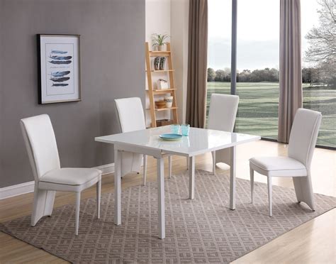 The table is like new and very nice and rounded with diameter of 4' feet or 48 inches. Matt white glass dining table and 4 chairs - Homegenies