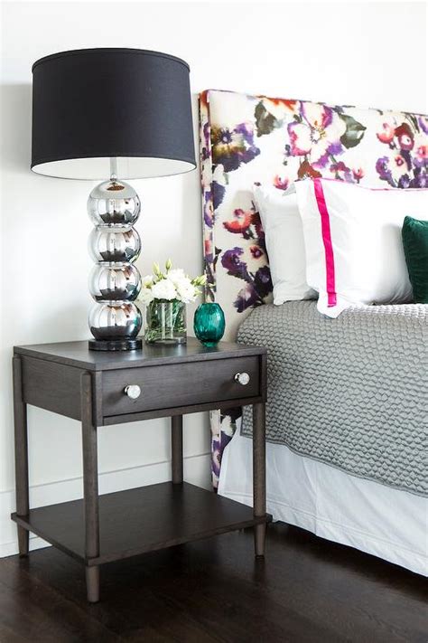 This makes it easy for you to find matching pieces of bedroom furniture. Dark Brown Nightstand with Mercury Glass Stacked Lamp ...