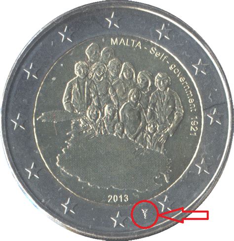 Malta 2 Euro Coin Self Government 1921 2013 With Mintmark Euro