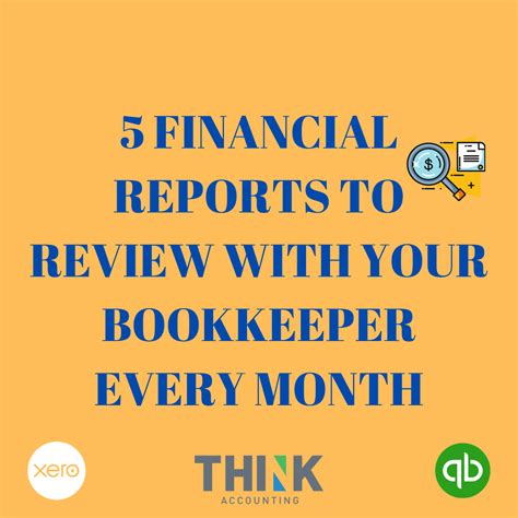 5 Financial Reports To Review With Your Bookkeeper Every Month