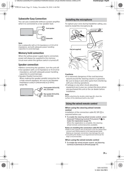 Sony Xavax7000 Av Receiver User Manual Xav Ax7000