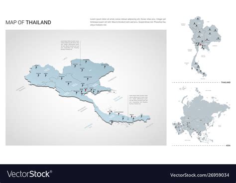 Set Thailand Country Isometric 3d Map Royalty Free Vector