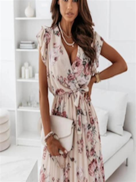 Buy Bostreet Beige Floral Dress Dresses For Women 18692514 Myntra