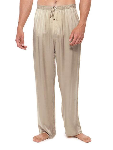 Long Silk Pants For Men Real Silk Trousers With Elastic Drawstring