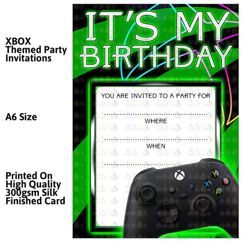 A6 Xbox Birthday Invitations Etsy