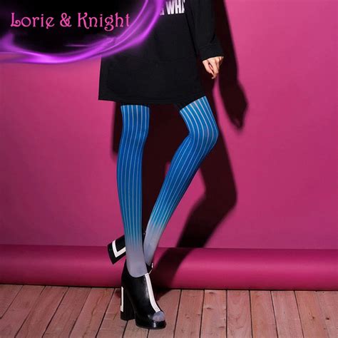 Women Colored Striped Hosiery Springautumn Fashion Tightshosiery For Black Womentight