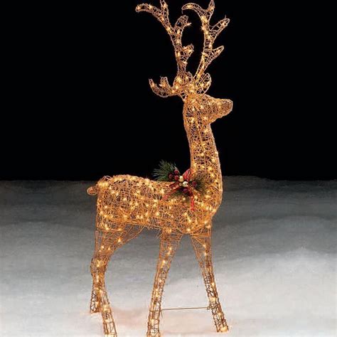 Trim A Home 491 121160250 1 60in Lighted Gold Standing Deer