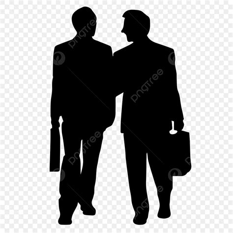 Two Men Talking Silhouette