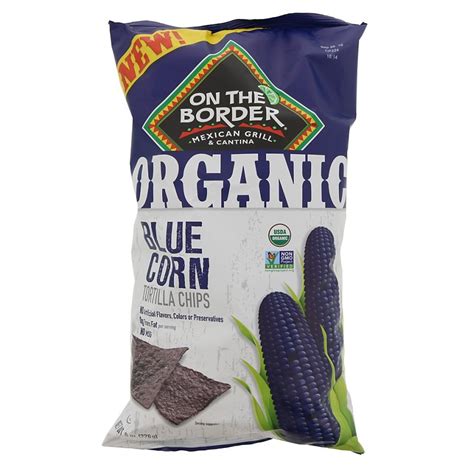 on the border organic blue corn tortilla chips shop snacks and candy at
