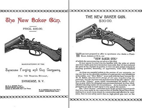 New Baker Gun Syracuse Forging And Gun Company 1887 Circa Cornell
