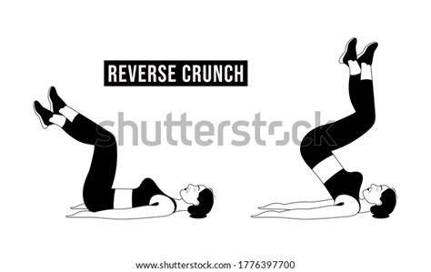Girl Doing Reverse Crunch Exercise Woman Stock Vector Royalty Free