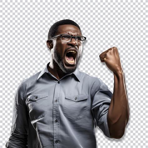 Premium Psd African American Men Clenched Excited Fists The Concept