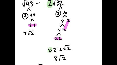 Adding And Subtracting Square Roots Youtube