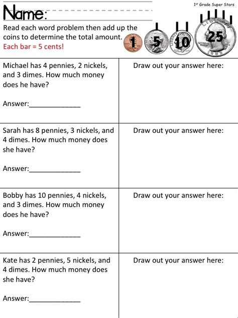 Check spelling or type a new query. Draw and Count Coins | Word problems, Word problem worksheets, Money word problems