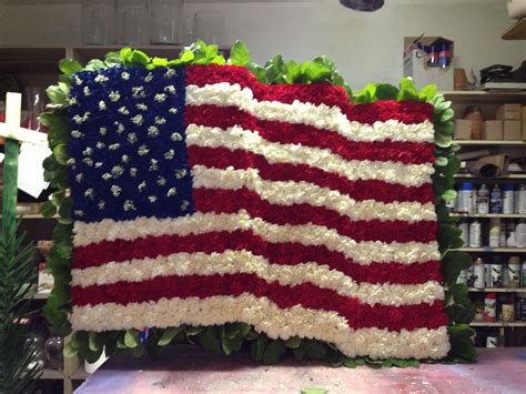 Custom American Flag Flower Piece American Flag Floral Arrangements