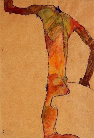Male Nude 1910 Egon Schiele Medium Watercolorp Tumbex