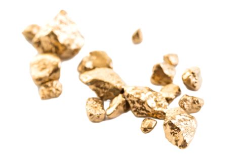Handful Of Gold Nuggets Close Up Mineral Treasure Form Fragments Png
