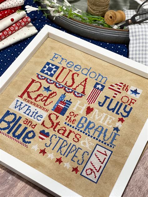 All American Cross Stitch By Lindsey Weight Of Primrose Etsy In 2022