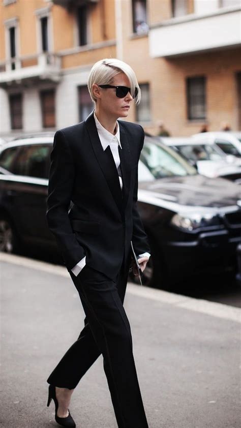 Androgyny Done Well With A Fitted Suit And Elegant Heels