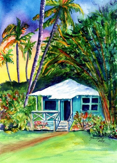 Kauai Plantation Cottage Kauai Art Prints Whimsical House Art