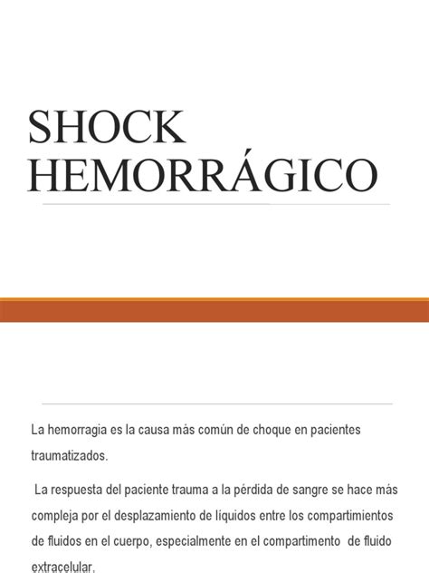 Shock Hemorrágico Pdf Coagulación Presión Sanguínea