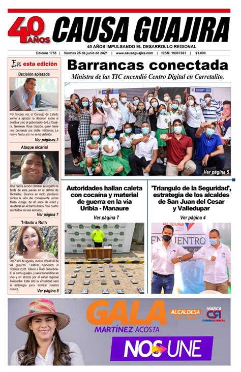 Nuestra Edición De Hoy Viernes 25062021 Causa Guajira