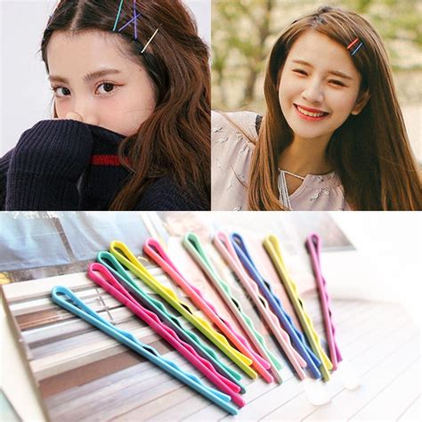 40x Candy Color Hairpin Wave Barrette Spiral Side Clip Bobby Pin Hair
