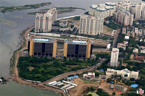 Aerial View Mrc Nagar Bay Of Bengal South India Urban Area