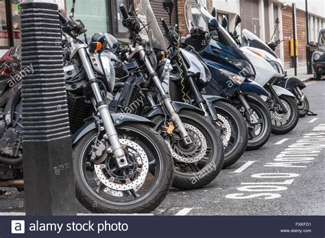Parked Motorcycles High Resolution Stock Photography And Images Alamy