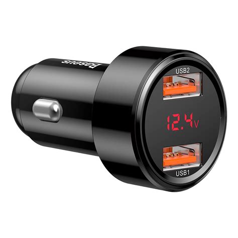 Baseus 45w Qc30 Dual Usb Car Charger For Phone Tablet