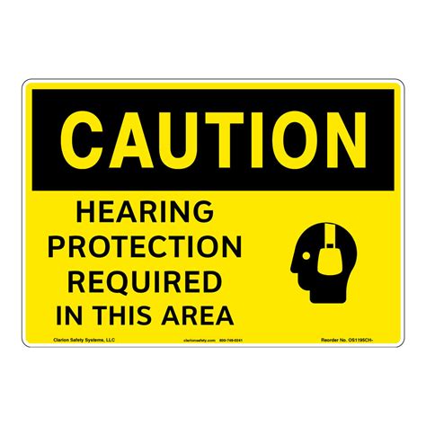 Cautionhearing Protection Required Sign Os1194ch Sign