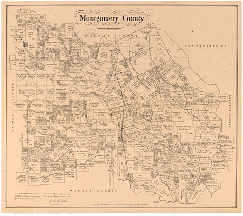 Montgomery County Texas 1880 Old Map Reprint Old Maps