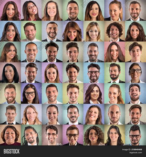 Collage Smiling Faces Image And Photo Free Trial Bigstock
