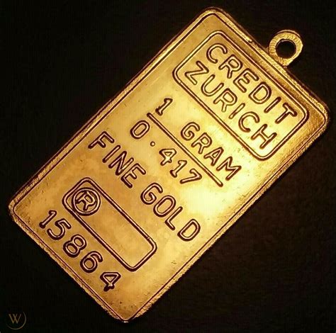 Credit Zurich 1 Gram 10k Gold Bar Case Bu Pendantingotcharmmedal