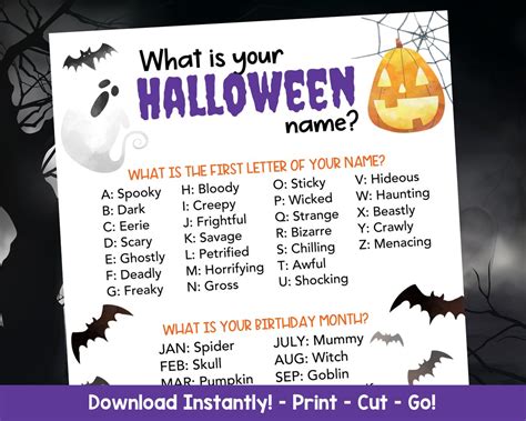 What S Your Name Halloween Printable Halloween Party Etsy
