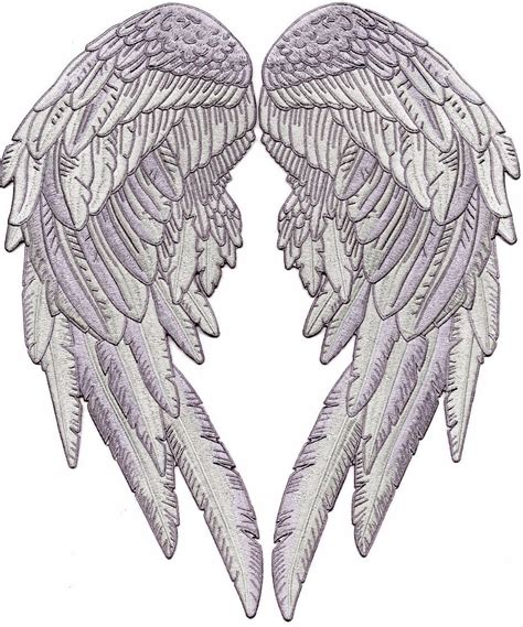 Silver Angel Wing Patches 14 Large Realistic Wings Iron On