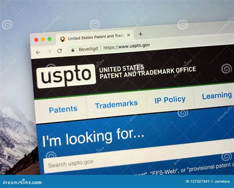 Website Of The United States Patent And Trademark Office USPTO Editorial Photo Image Of Site