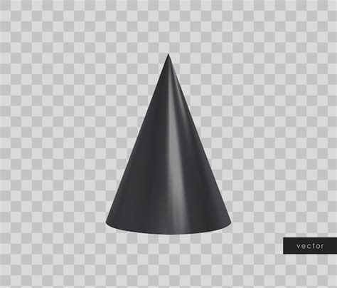 Premium Vector 3d Geometric Object Isolated Black Cone Shape Vector