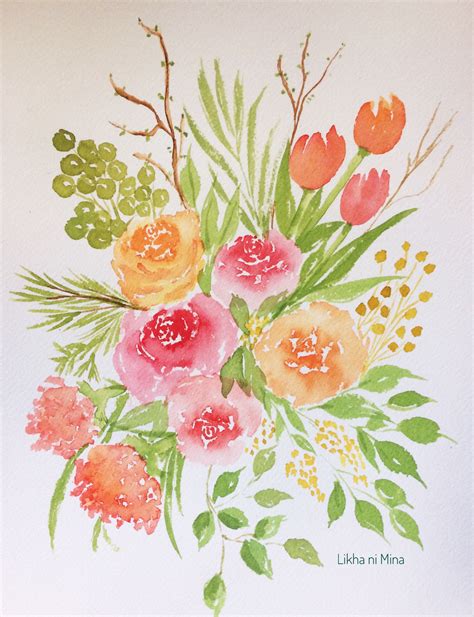 Loose Florals Watercolor Painting Loose Watercolor Flowers Hand