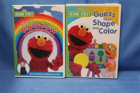 Sesame Street Lot Of 2 Dvds Guess That Shape And Color And Elmos Rainbow Ebay