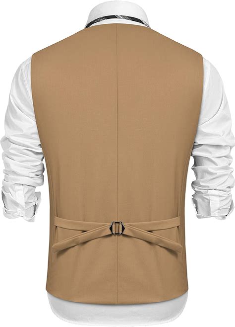 Coofandy Mens Slim Fit Sequins Vest V Neck Shiny Party Dress Suit
