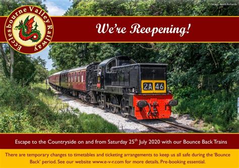 Ecclesbourne Valley Railway Announce Reopening For July 25th