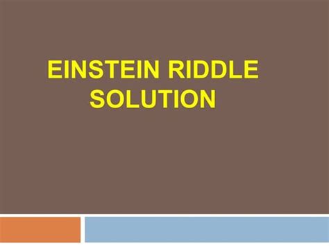 Albert Einstein Riddle