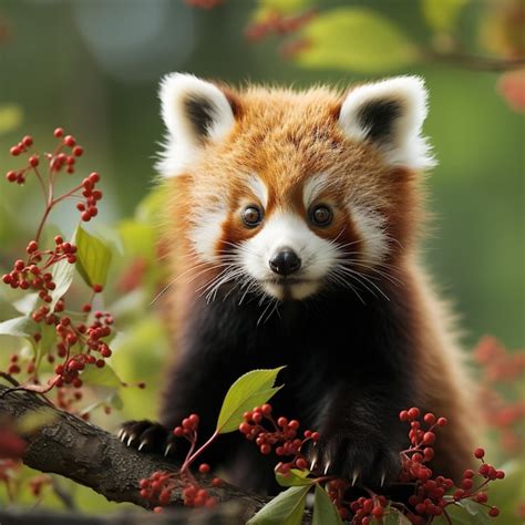Premium Photo Red Panda In A Tree